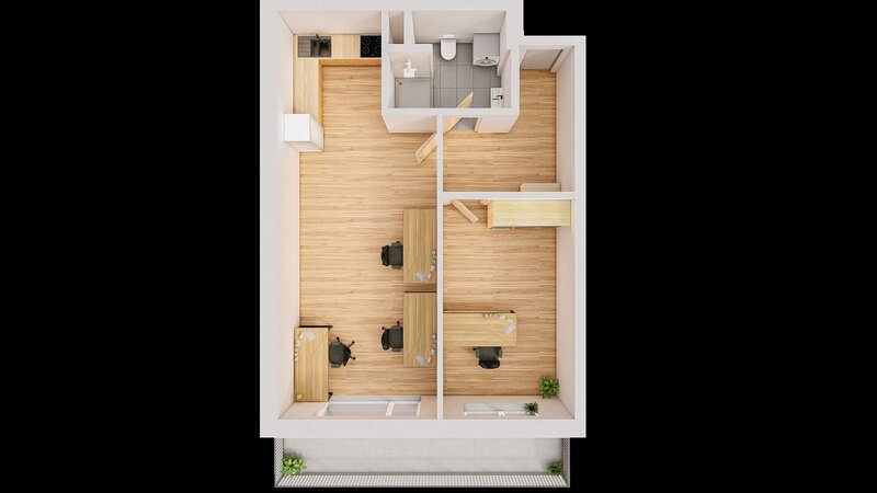 Prodej atelieru 61 m2 + balkón 10 m2