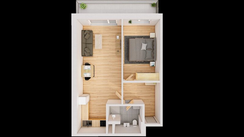 Prodej 2+kk 60 m2 + balkón 9 m2