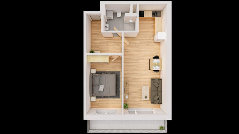 Prodej 2+kk 60 m2 + balkón 10 m2