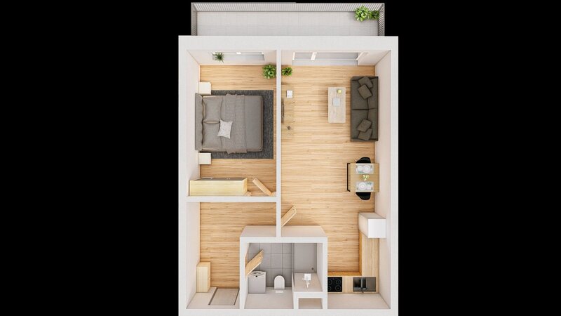 Prodej 2+kk 57 m2 + balkón 9 m2
