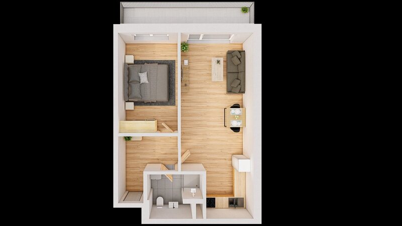 Prodej 2+kk 60 m2 + balkón 9 m2