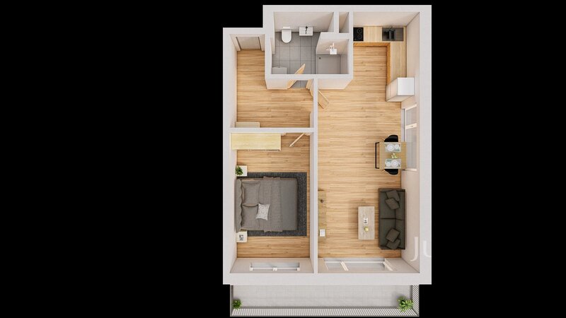 Prodej 2+kk 60 m2 + balkón 10 m2