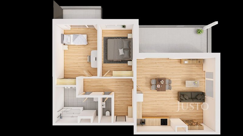 Prodej 3+kk 97 m2 + terasa 16 m2 + balkón 5 m2