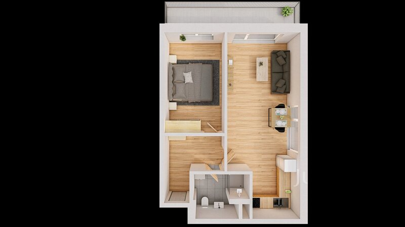 Prodej 2+kk 60 m2 + balkón 10 m2