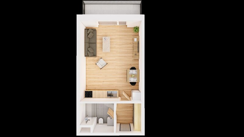 Prodej 1+kk 40 m2 + balkón 7 m2