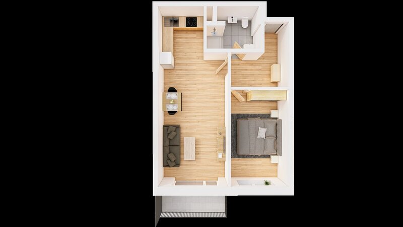 Prodej 2+kk 62 m2 + balkón 5 m2