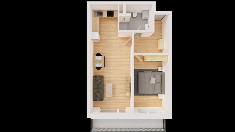 Prodej 2+kk 60 m2 + balkón 10 m2