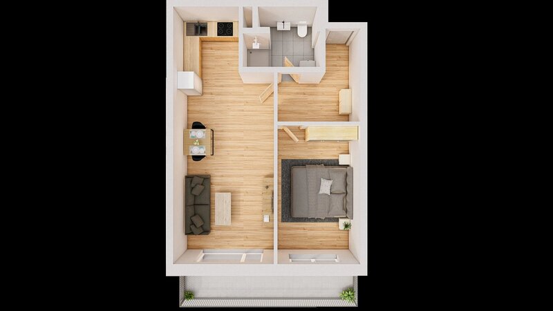 Prodej 2+kk 60 m2 + balkón 10 m2