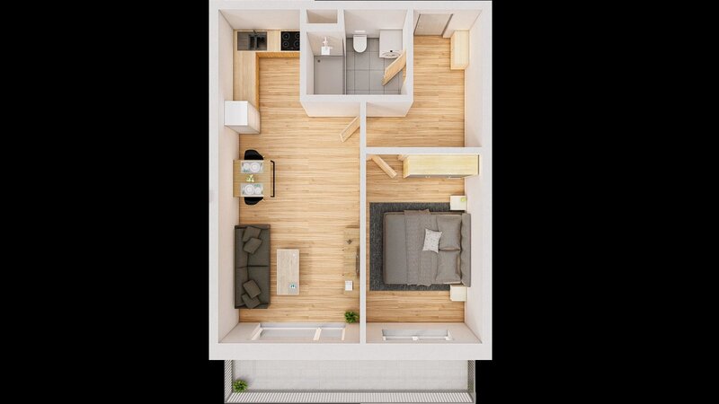 Prodej 2+kk 57 m2 + balkón 10 m2