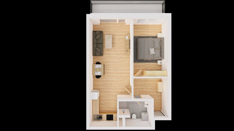 Prodej 2+kk 60 m2 + balkón 9 m2