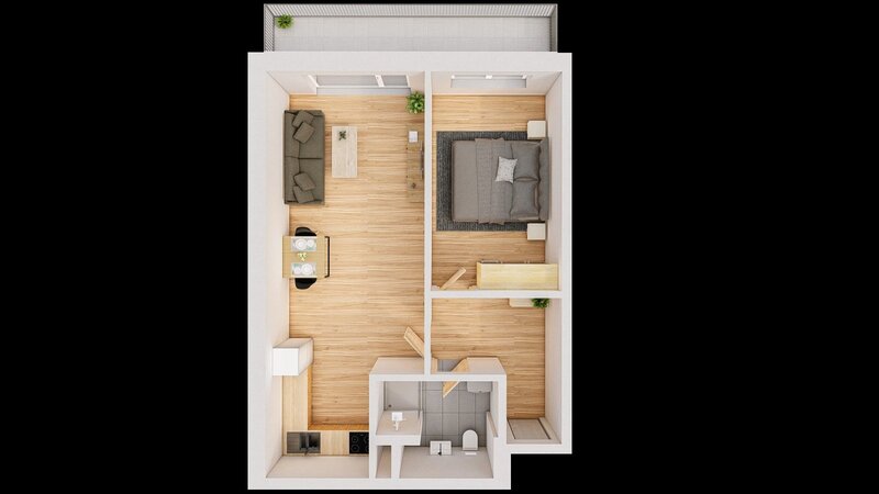 Prodej 2+kk 60 m2 + balkón 9 m2