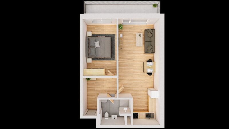 Prodej 2+kk 60 m2 + balkón 9 m2