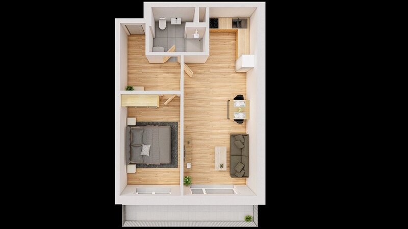 Prodej 2+kk 60 m2 + balkón 10 m2