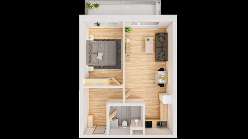 Prodej 2+kk 57 m2 + balkón 8 m2