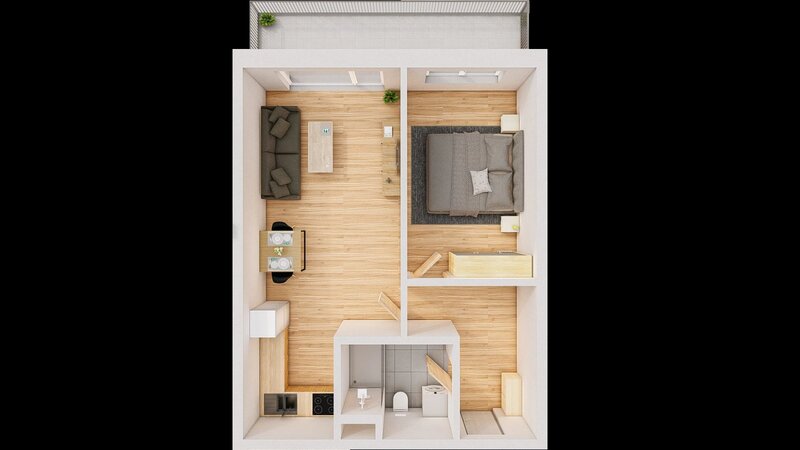 Prodej 2+kk 57 m2 + balkón 9 m2