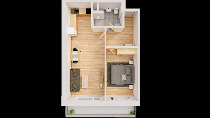 Prodej 2+kk 61 m2 + balkón 10 m2