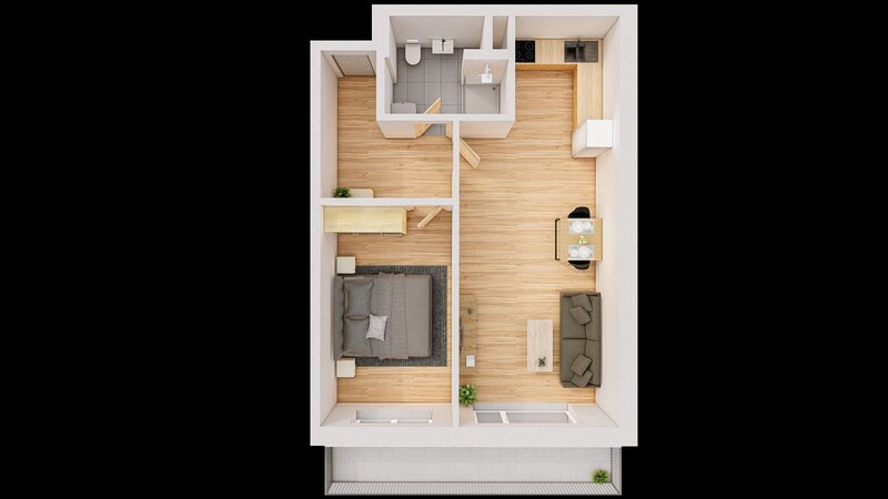 Prodej 2+kk 60 m2 + balkón 10 m2