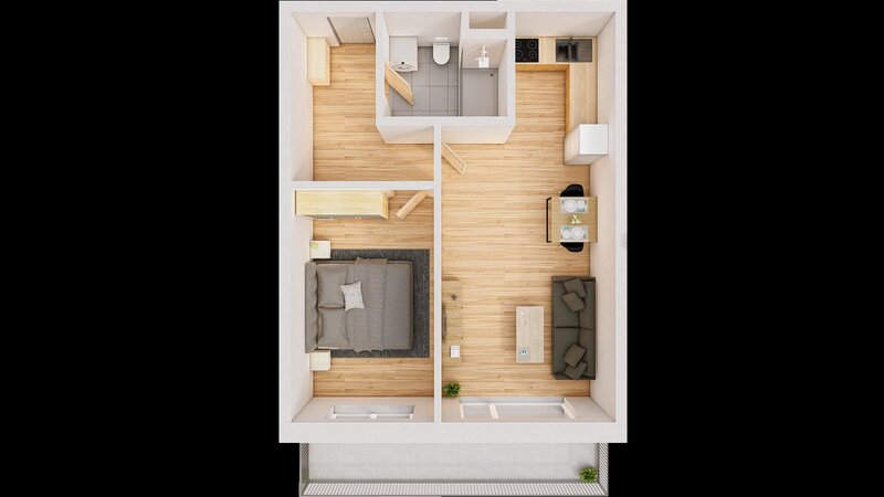 Prodej 2+kk 57 m2 + balkón 10 m2