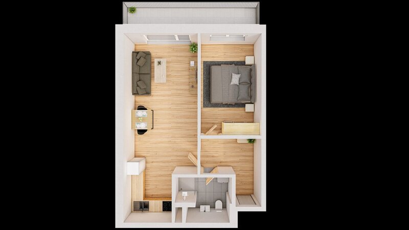 Prodej 2+kk 60 m2 + balkón 10 m2