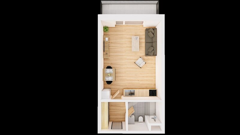 Prodej 1+kk 40 m2 + balkón 7 m2