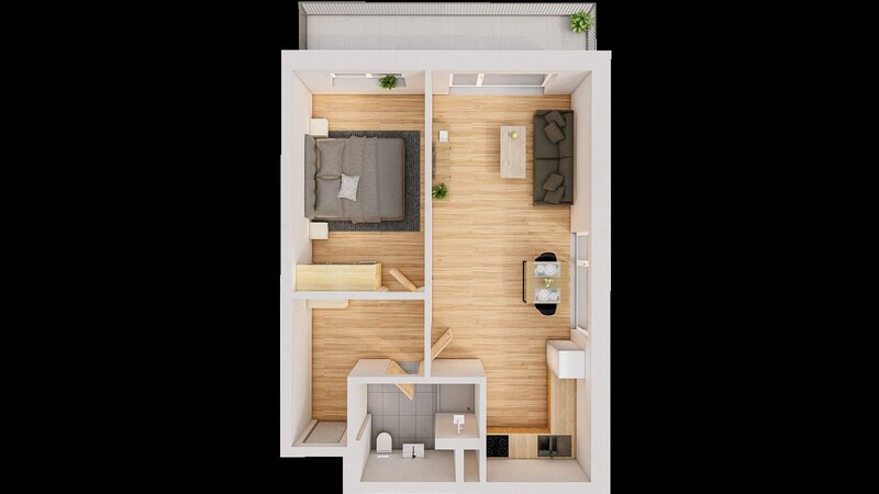 Prodej 2+kk 61 m2 + balkón 10 m2