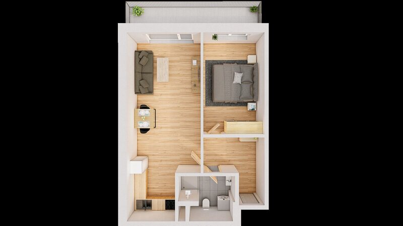 Prodej 2+kk 61 m2 + balkón 10 m2