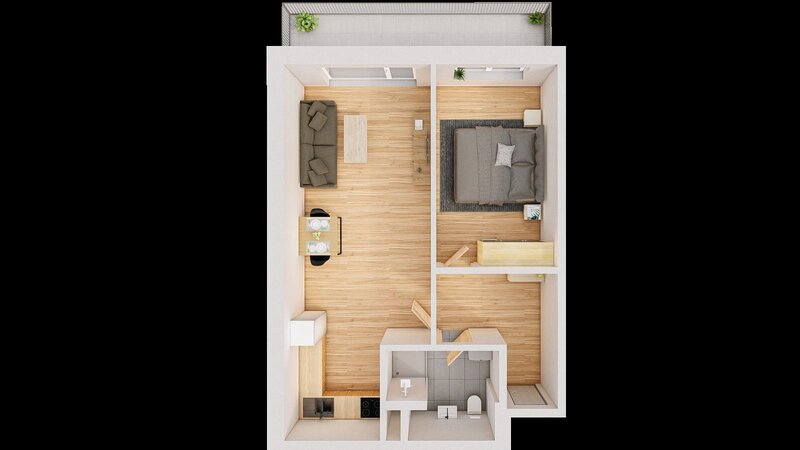 Prodej 2+kk 61 m2 + balkón 10 m2