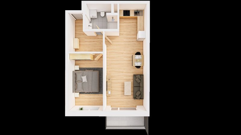 Prodej 2+kk 61 m2 + balkón 5 m2